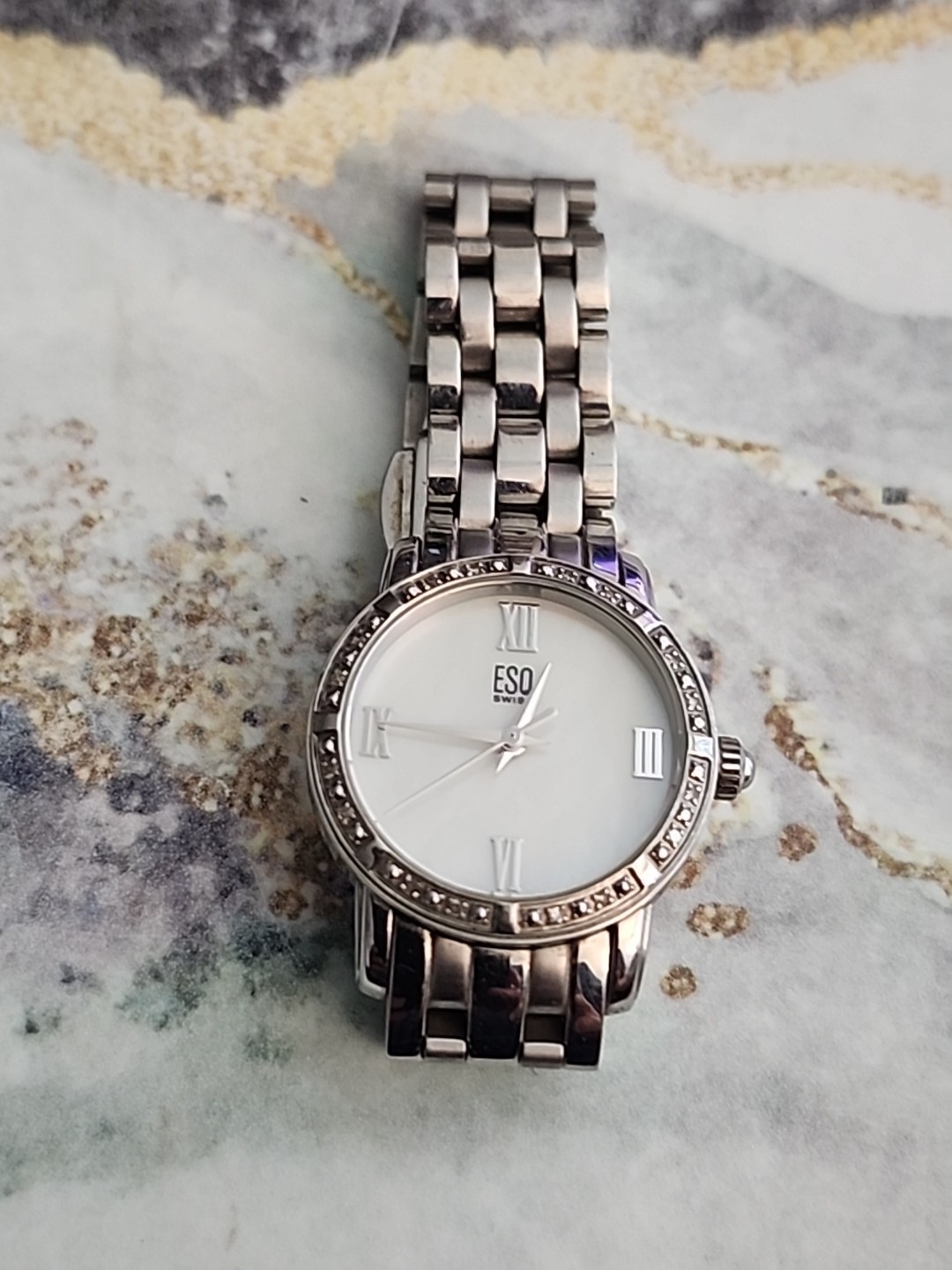 ESQ SWISS LADY’S DIAMOND MOP DIAL TIME-PIECE E5395 ALL SS 26MM