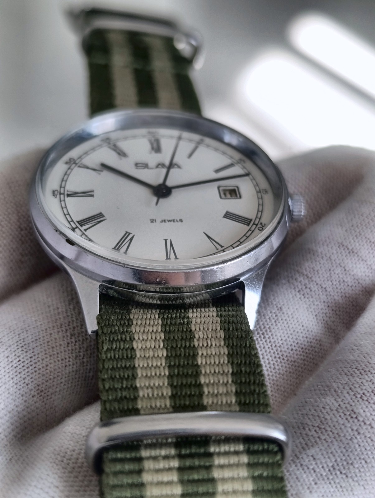Slava Cal 2414 USSR 1970s Mechanical Watch 21J 2MWF Roman Dial