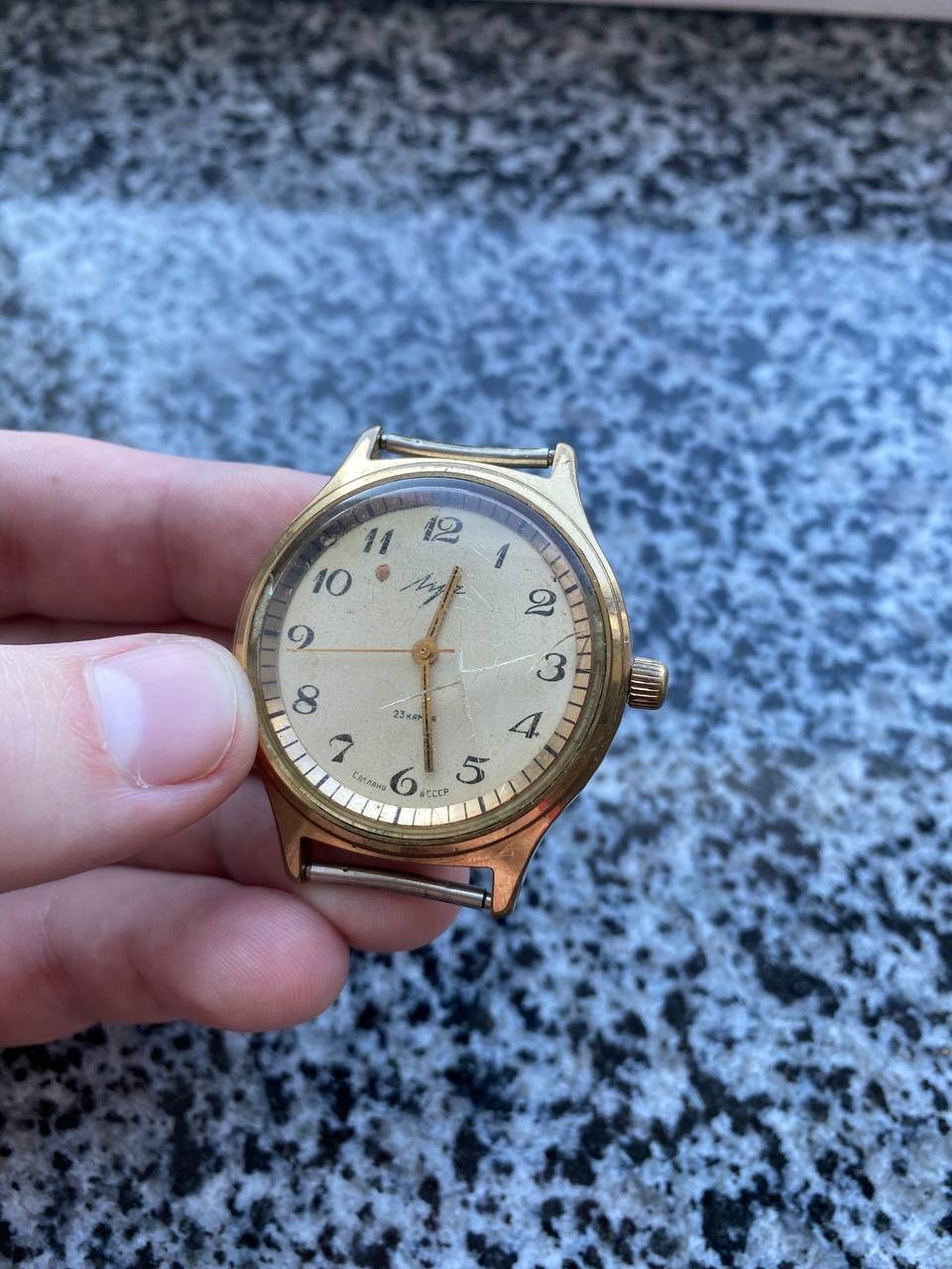 Vintage Luch Watch Soviet USSR mechanical Wristwach Rare Gold Plated AU