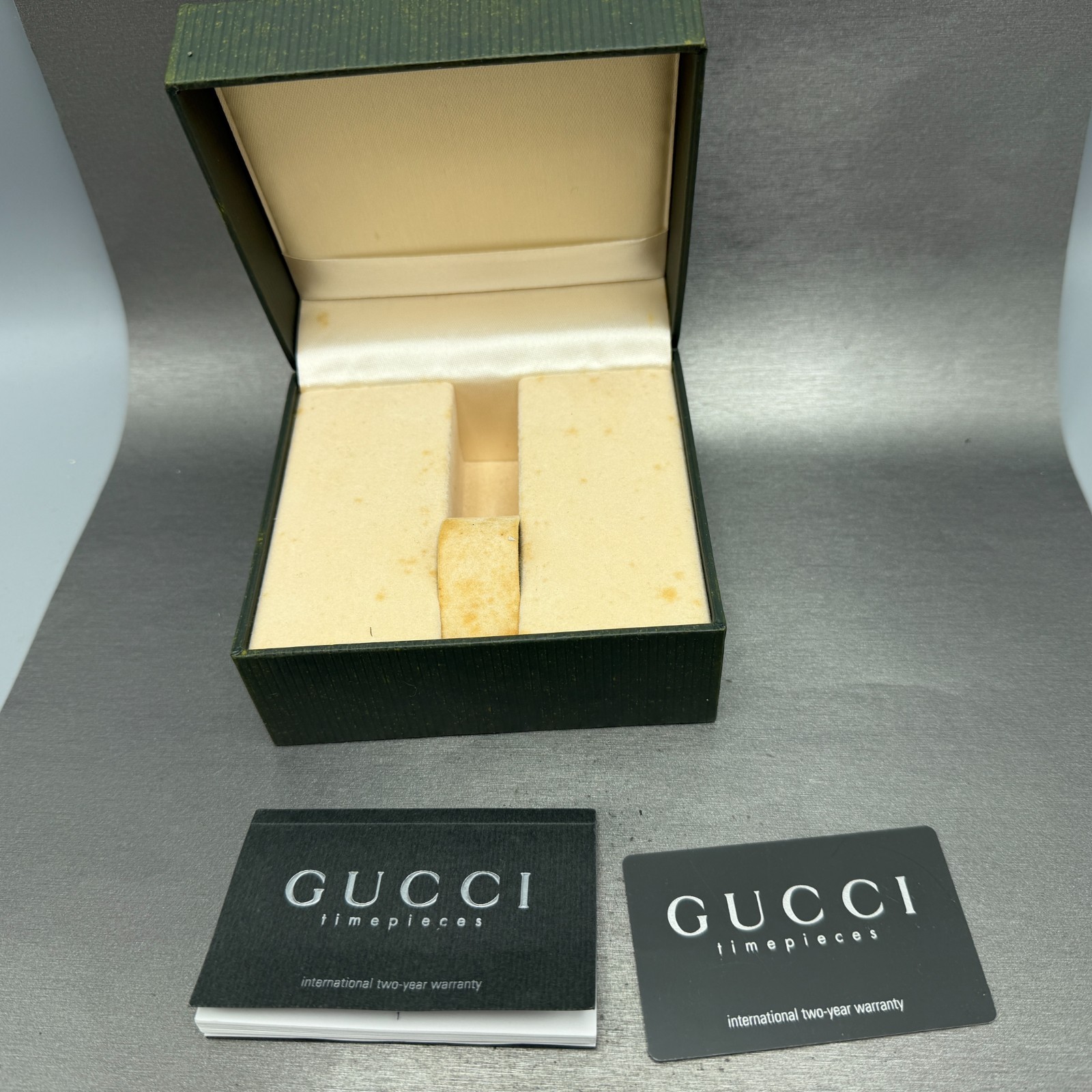 Gucci 1500L Tank Watch Women 12mm Black Dial Steel Rectangle Bangle New batt Box