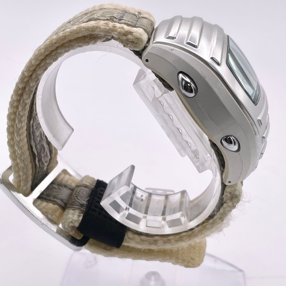 SEIKO Alba Spoon LED Quartz Watch Silver White Y2K Digital Japan