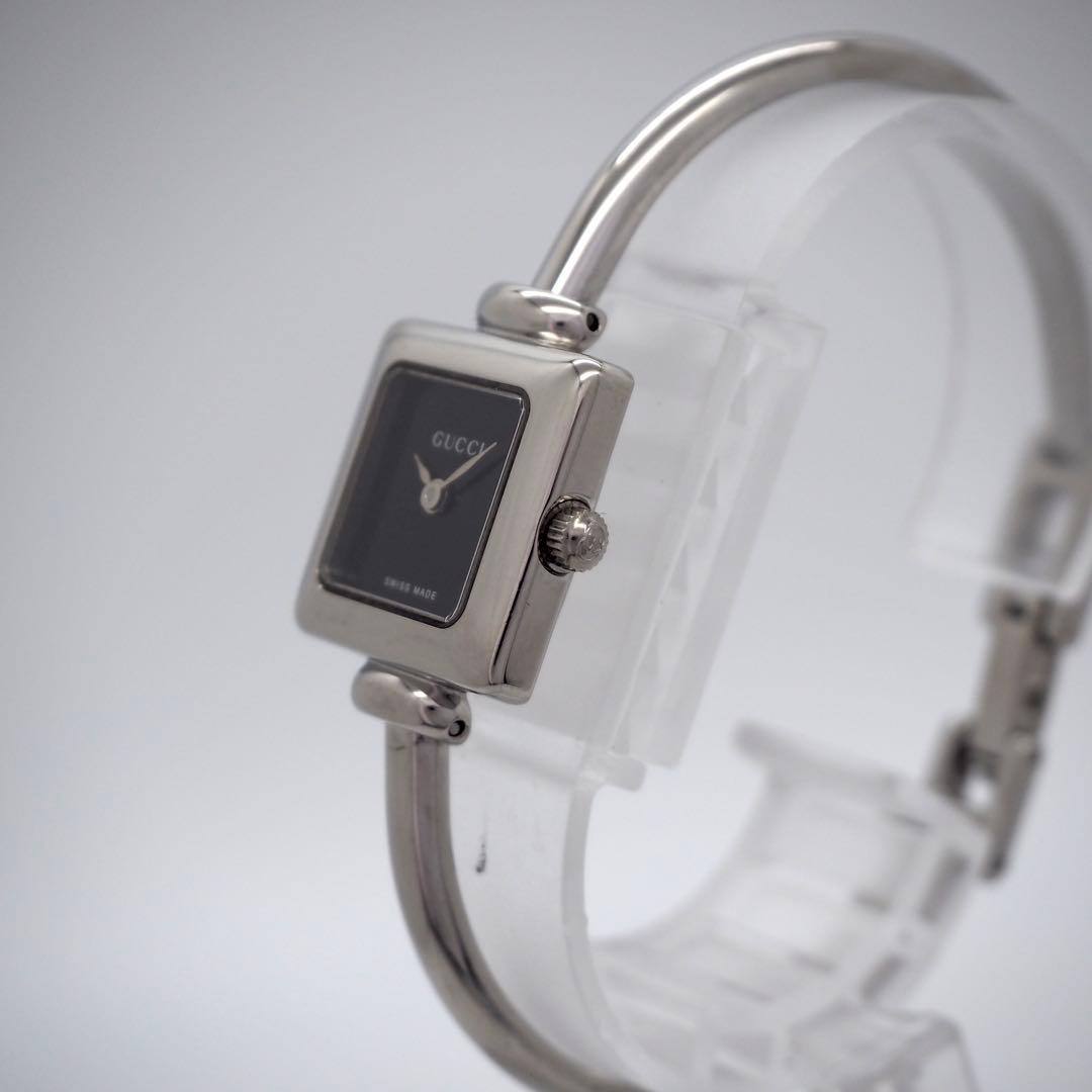 Gucci 1900L Square Ladies Quartz Watch Silver Black Japan 07908
