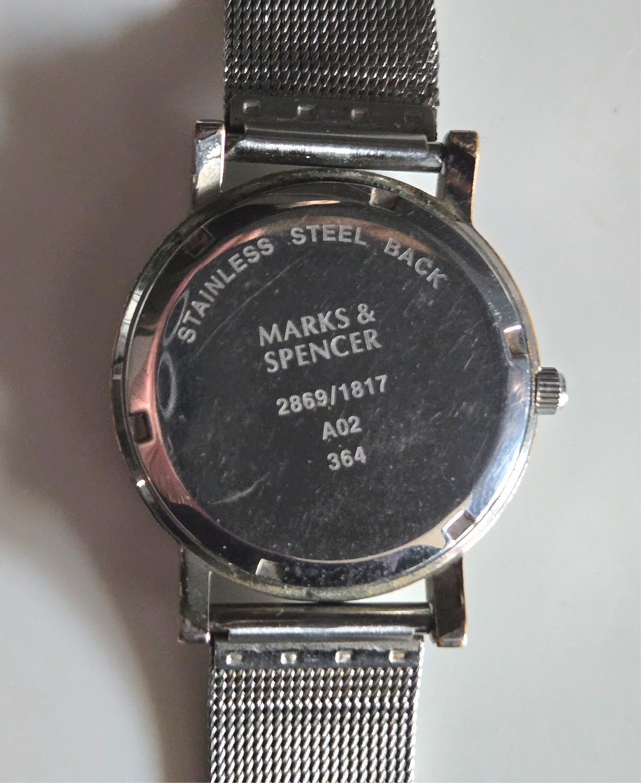 M&S MARKS & SPENCER Gents Silver White date & Time Watch fully working