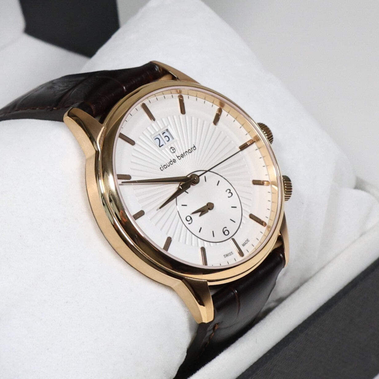 Claude Bernard White Dial Brown Strap Classic Men’s Watch 62007-37R-AIR