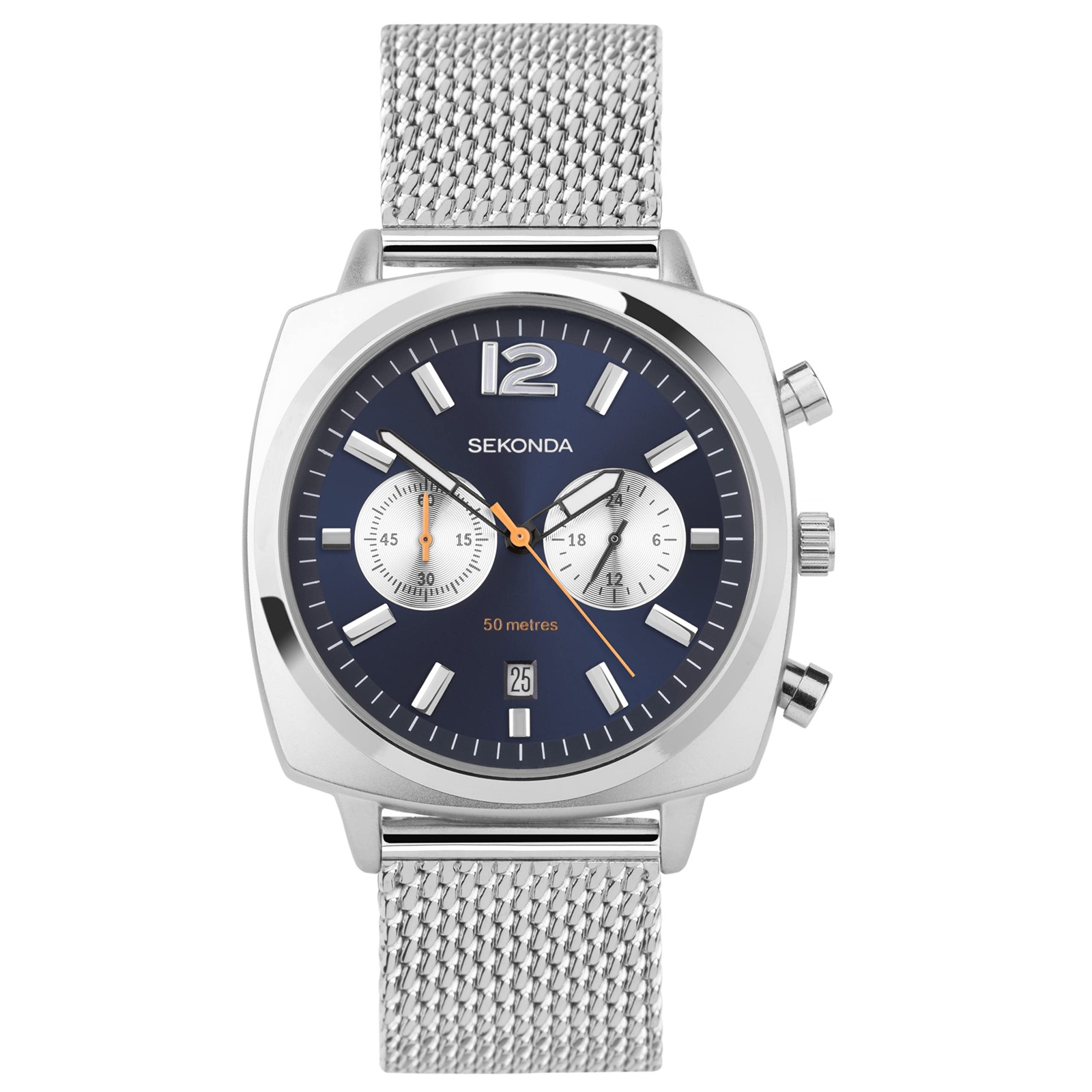 Sekonda Airborne Mens 40mm Chronograph Watch in Blue with Analogue Date Display