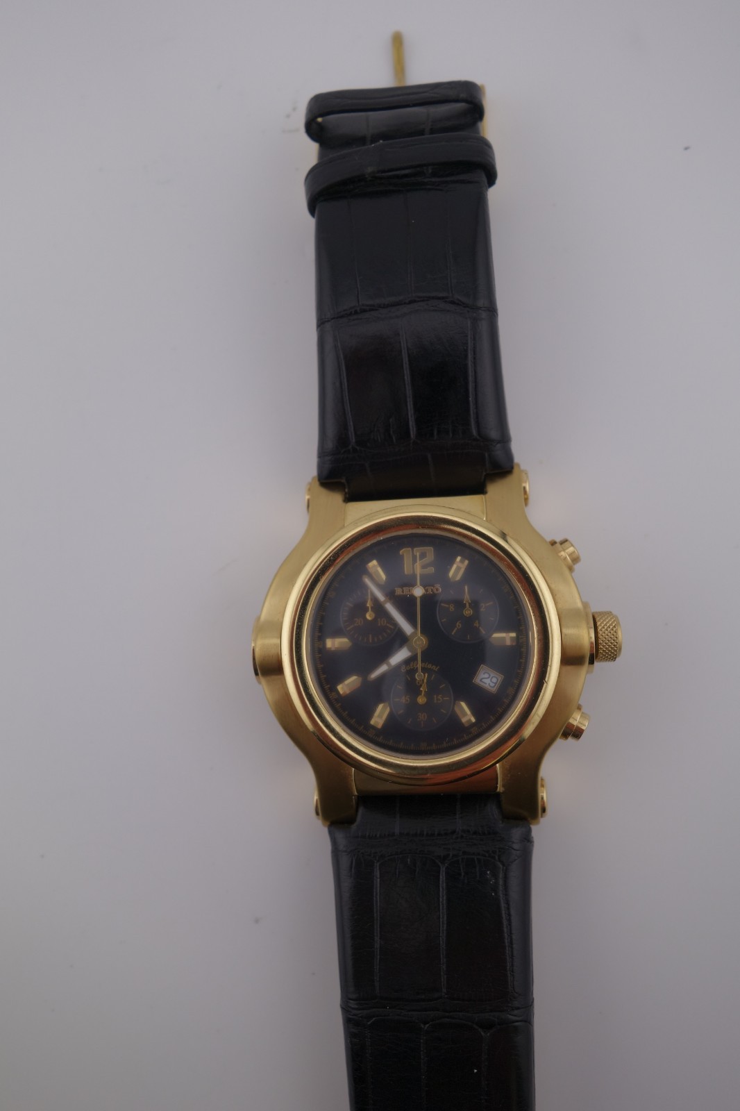 Renato CLASSIC BEAST, Swiss ETA Chrono Movement, Black Dial on Alligator Strap