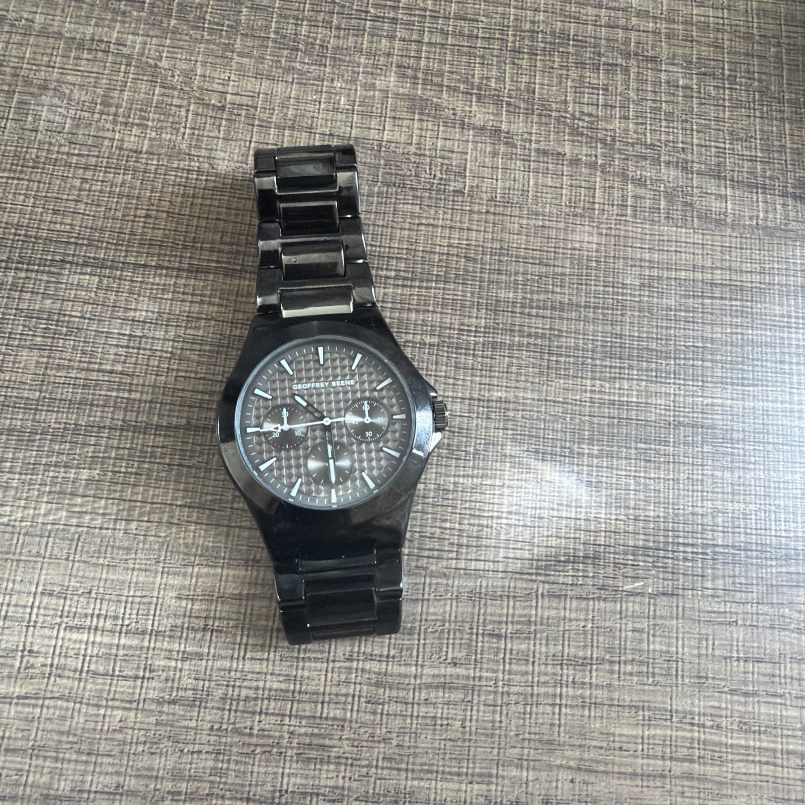Geoffrey Beene Men’s Gunmetal Chronograph Quartz Watch – NEEDS BATTERY