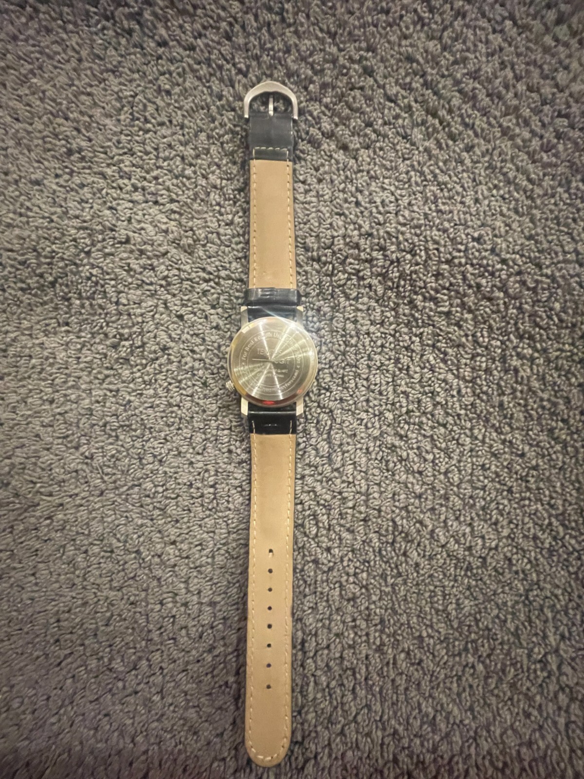 Tempus Fugit Relativity Quartz Watch Black Band Floating Seconds New Battery