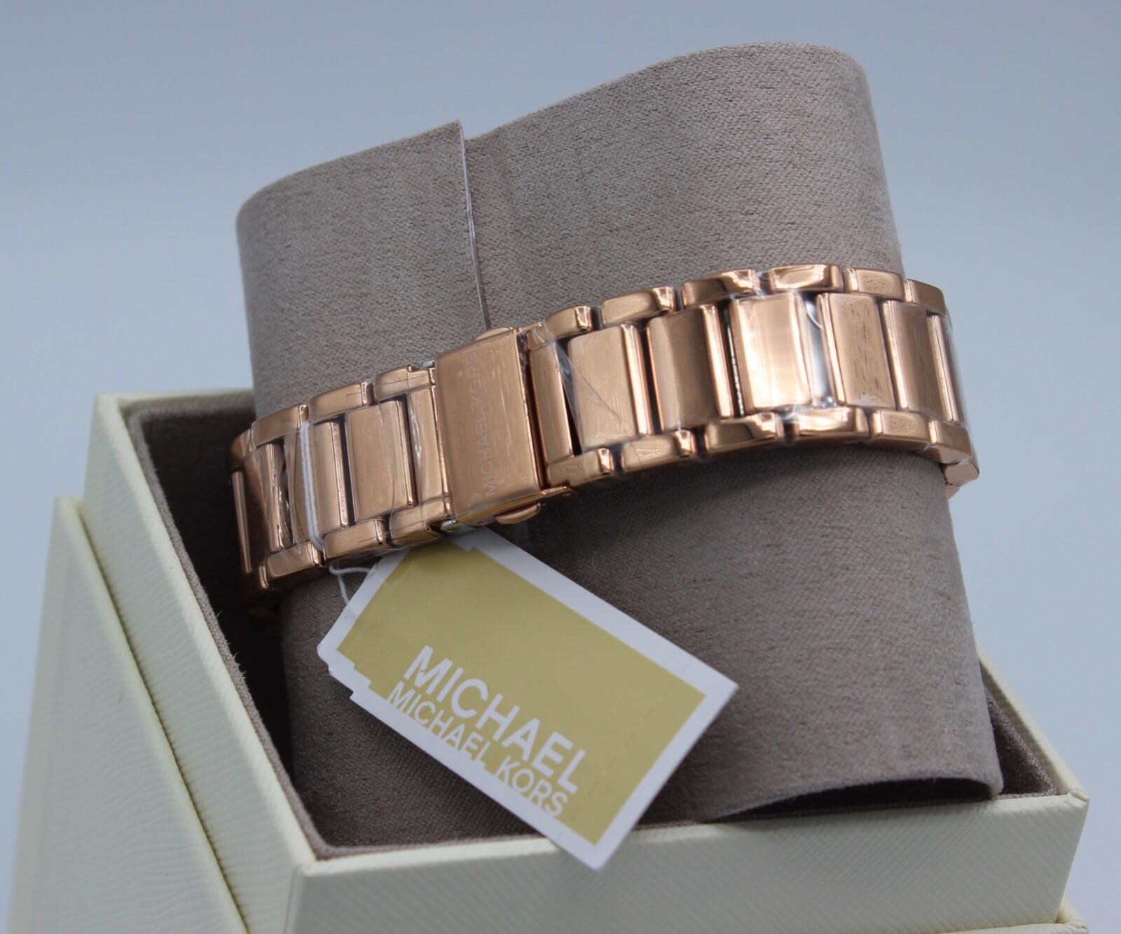 NEW AUTHENTIC MICHAEL KORS PARKER ROSE GOLD CRYSTALS GLYTZ WOMEN’S MK7286 WATCH