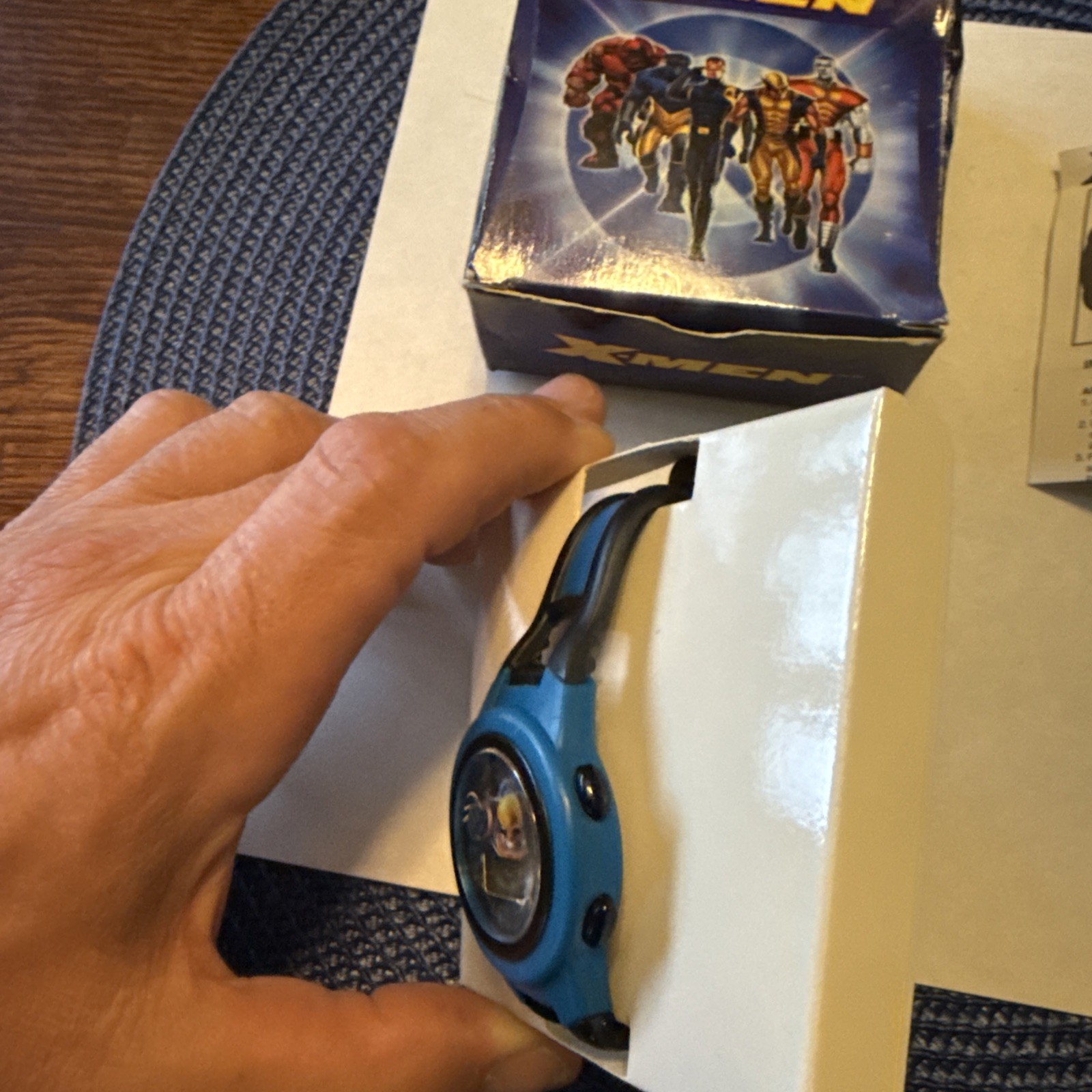 MARVEL X-MEN WOLVERINE DIGITAL WRISTWATCH 2006 BLUE & BLACK BAND WATCH New