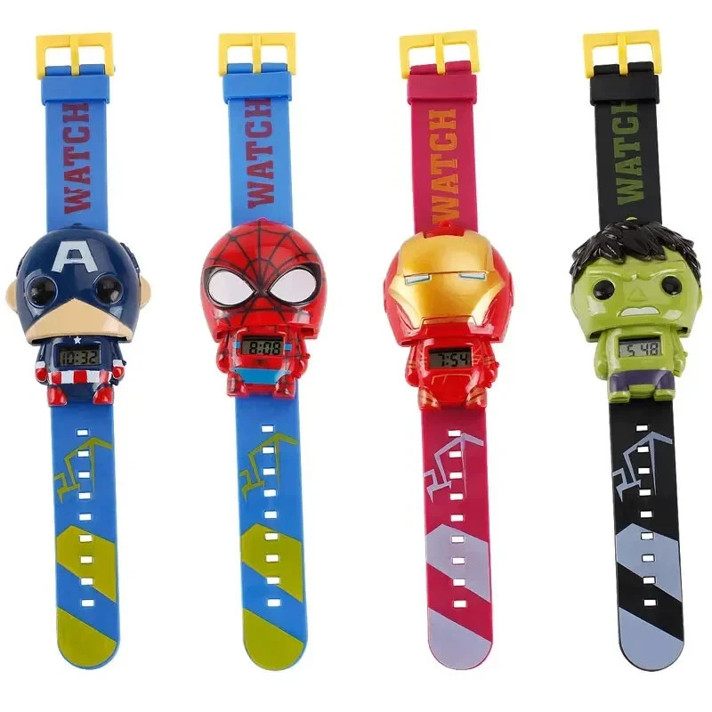 Superhero Comic Digital Wrist Watch Boys Girls Toy Gift Cartoon Adjustable 1pcs