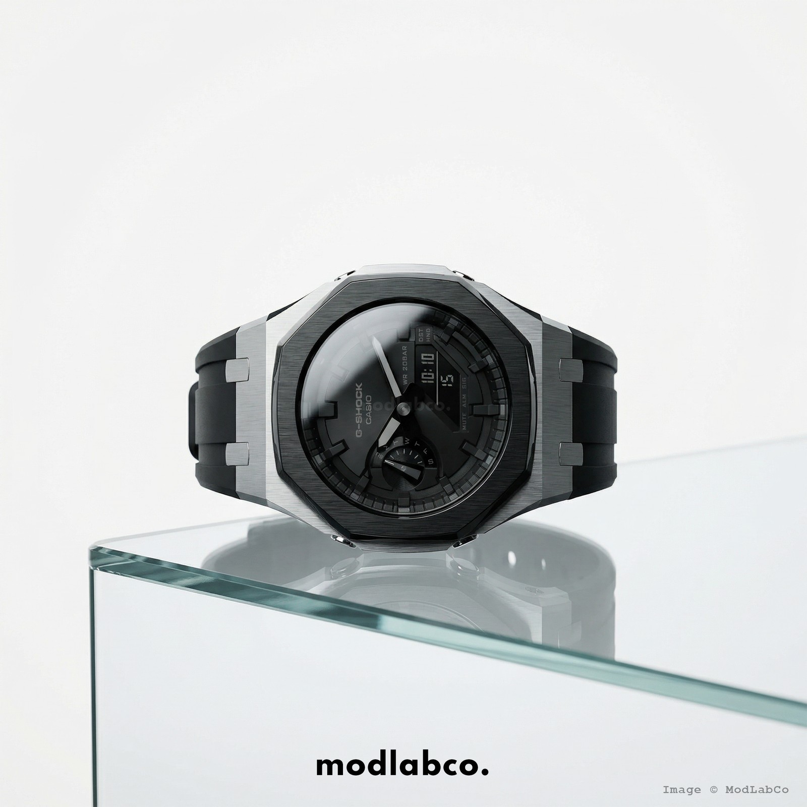 MLC-103 modlab company CLASSIC Octagonal Silver Rubber 42mm Custom Watch