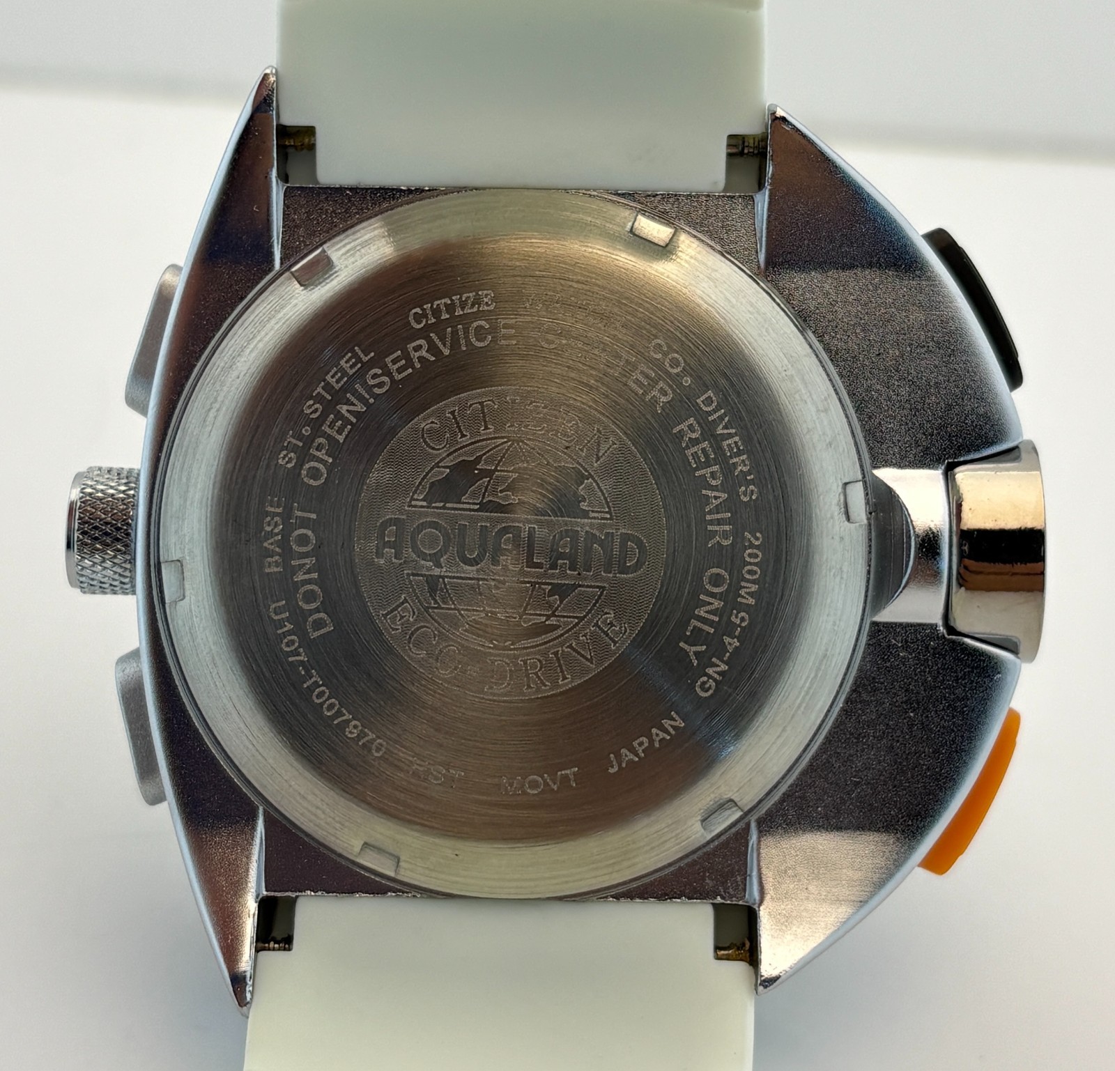 Vintage Men’s Citizen Eco-Drive Quartz Dual-Display Black Dial White Strap Watch