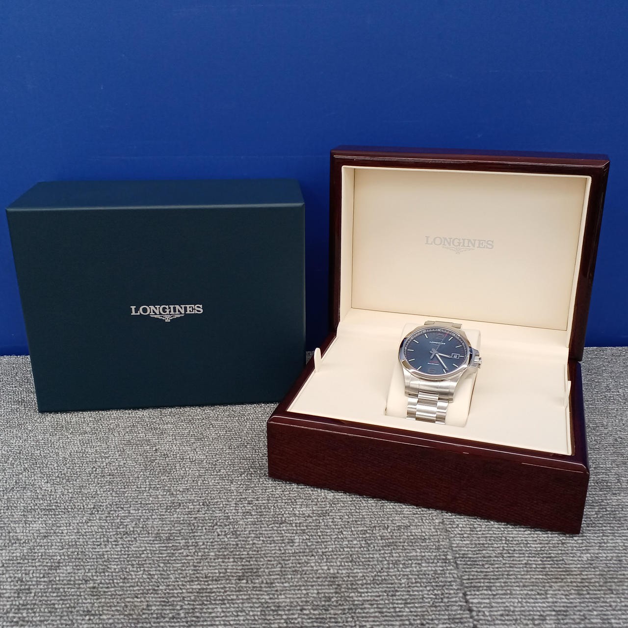 [B1N] Longines Conquest V.H.P. L3.726.4.96.6 Blue Quartz Watch [x4p]
