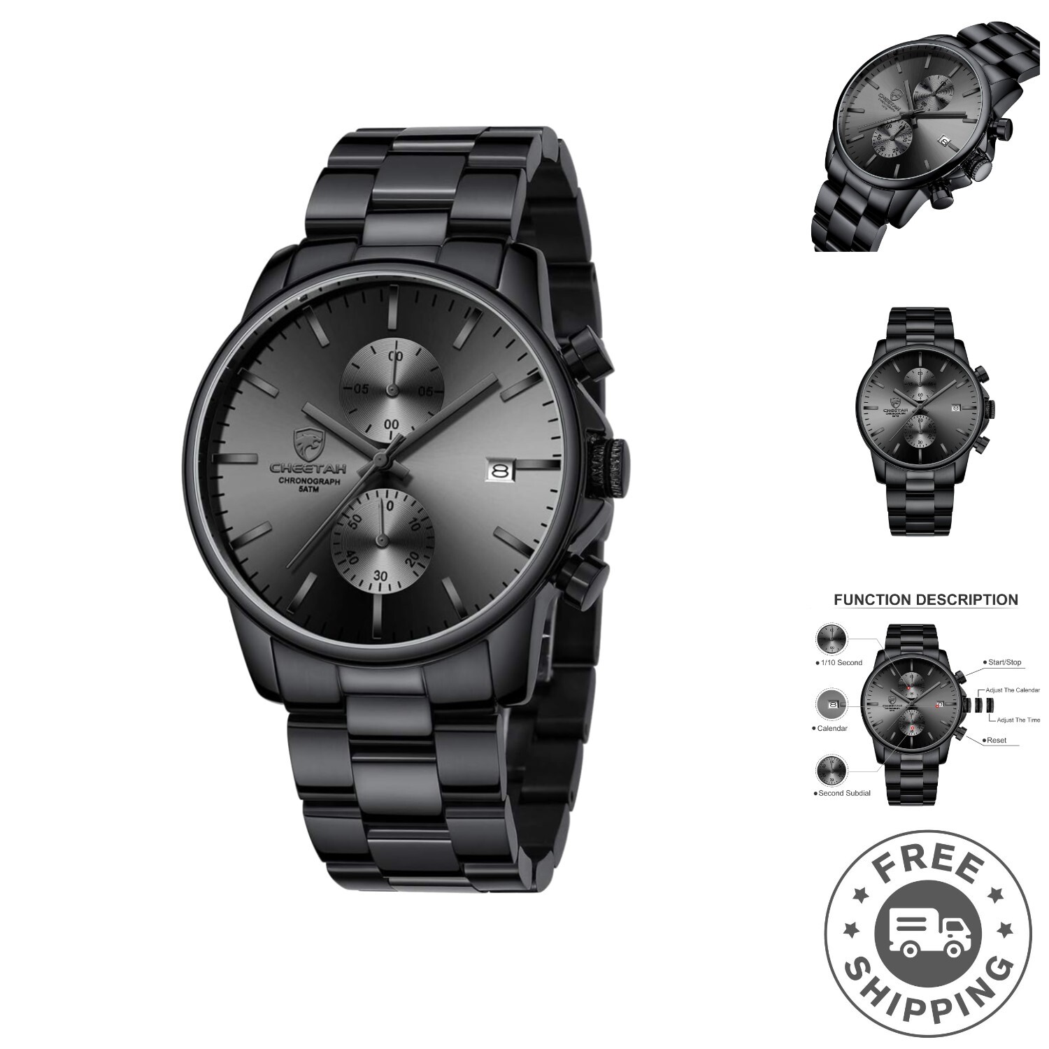 Fashion Business Men’s Quartz Watch – Stainless Steel & Multifunctional Features