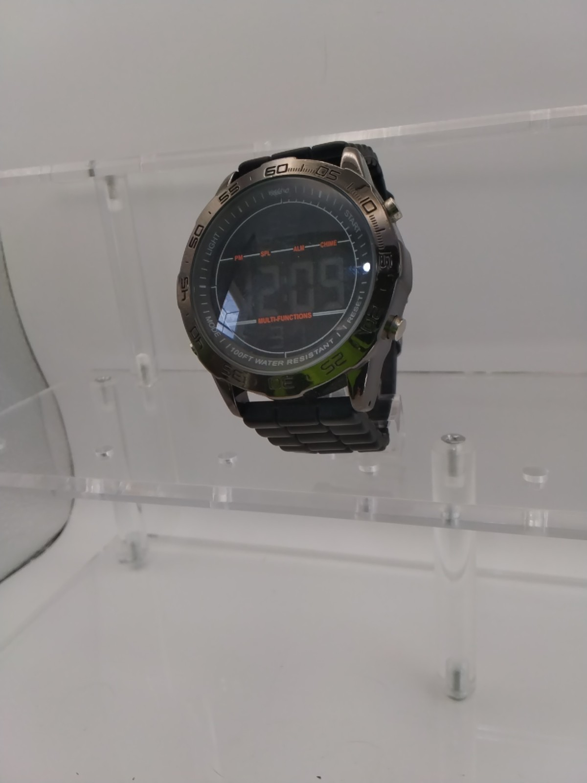 Mossimo FMDMO101 Multifunction Quartz Digital Men’s Black Silicone Band Watch