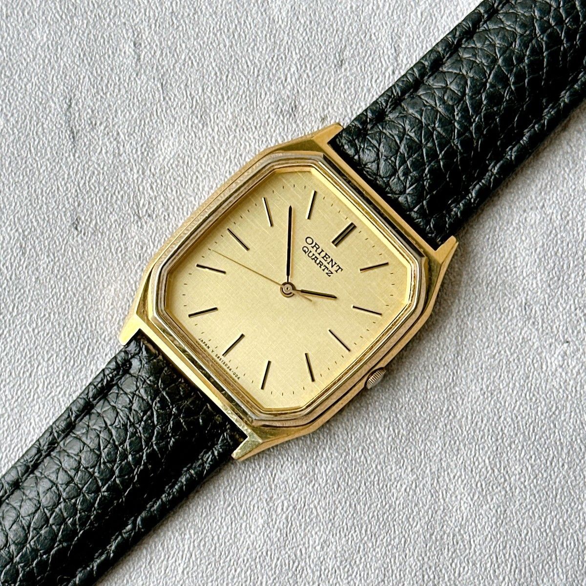 ORIENT Men s Square Vintage Dress Watch Gold Quartz