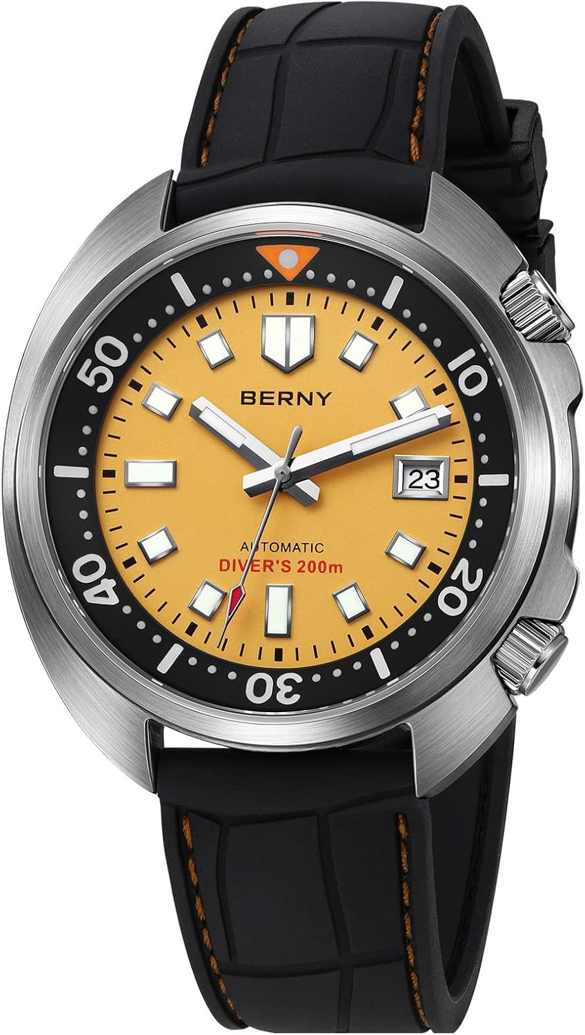 Men’s 200M Waterproof Automatic Dive Watch with Luminous Sapphire Crystal