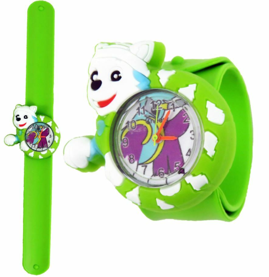 Paw Patrol Everest Green Kids Analogue Wrist Watch Kids Slap On Snap Watch