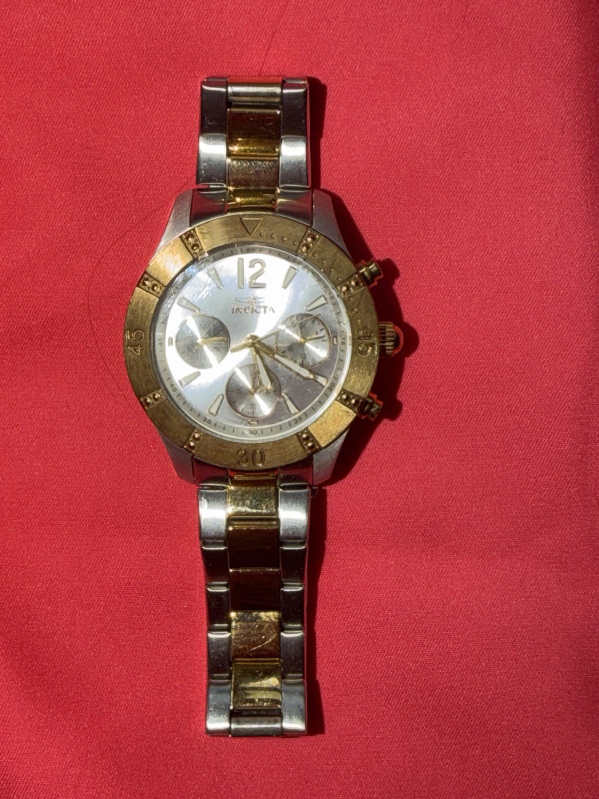Invicta Angel Chronograph Quartz Watch Stainless Steel & Crystal #22305