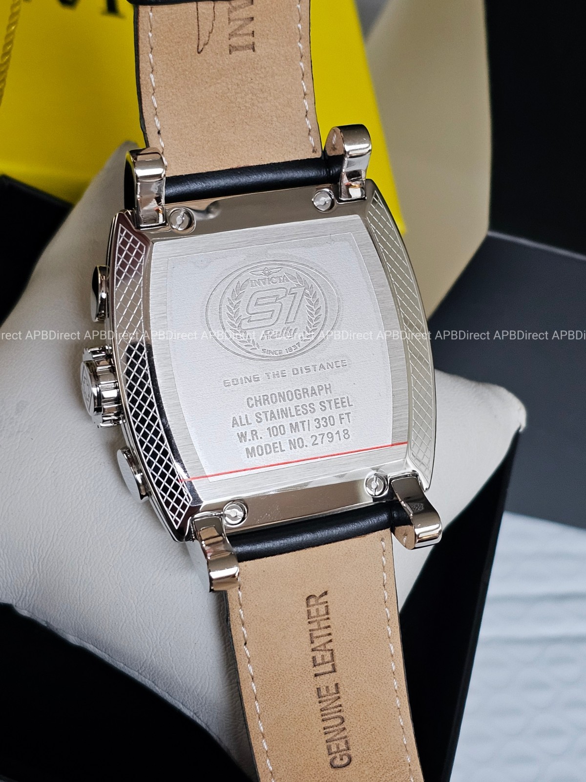 Invicta – S1 Rally – Swiss Z60 Chronograph Silver / Black Leather Mens Watch