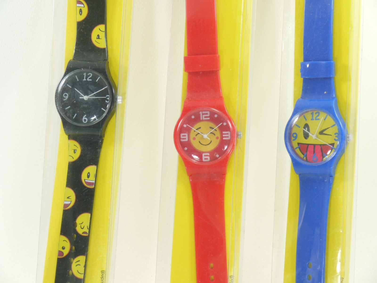 Lot OF 3 Emoji Watch IN ; (1) Blue + (1) Red+ (1)black (reg $6.99 each)