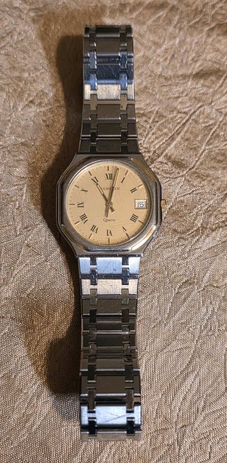 1970’s Carl J. Bucherer Quartz 555.506 Watch with S.S. Band