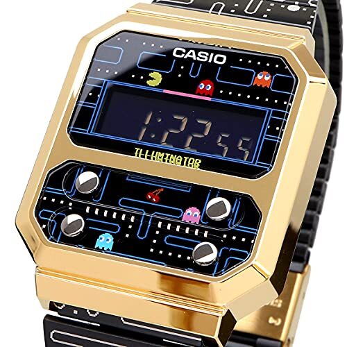 Casio A100WEPC-1B Men’s Digital Watch Reprint Design Pac-Man Collaboration