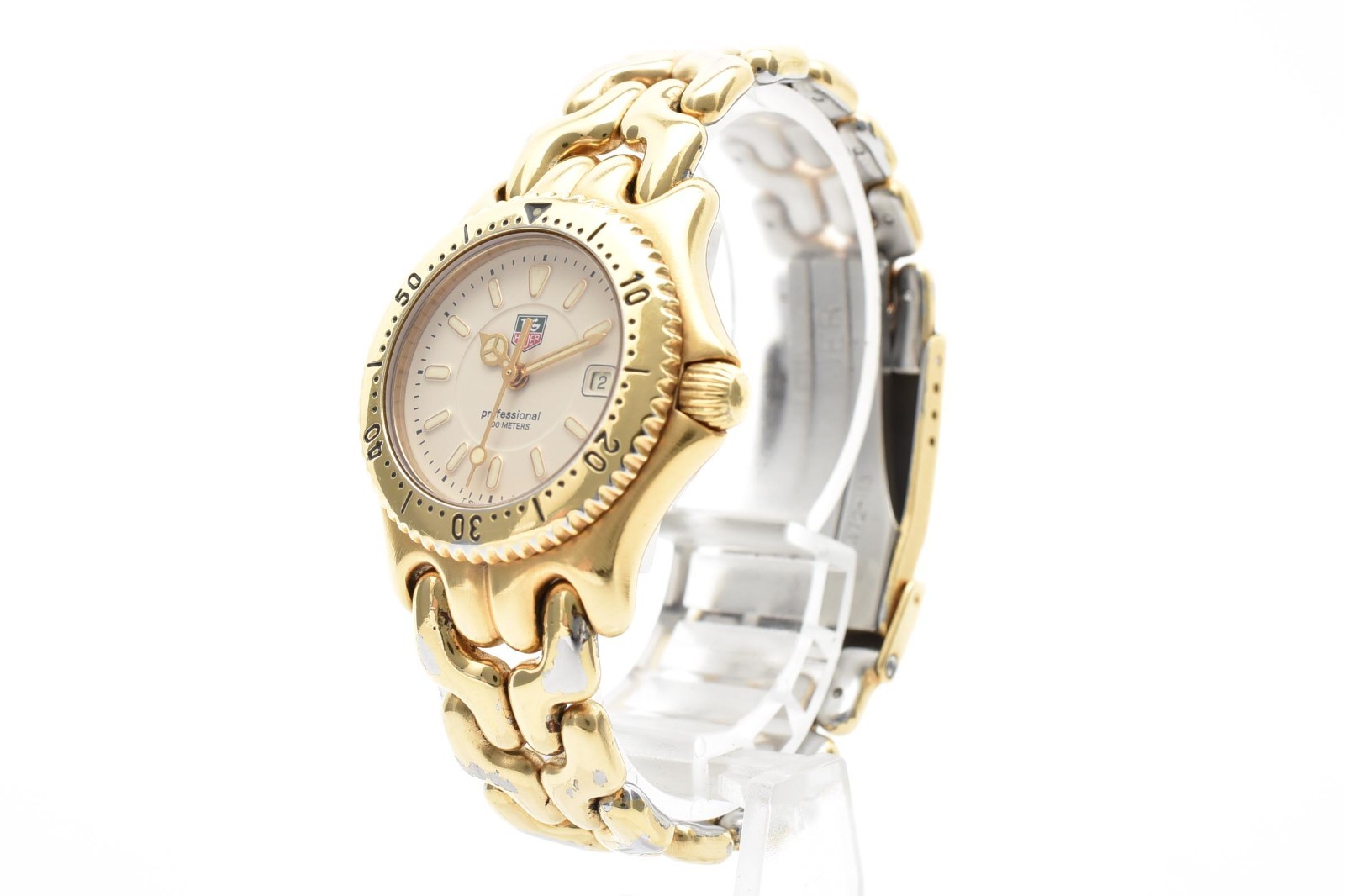 Vintage [EXC+5] TAG Heuer Pro 200m WG1330-0 42mm Cream Dial Gold Ladies Watch
