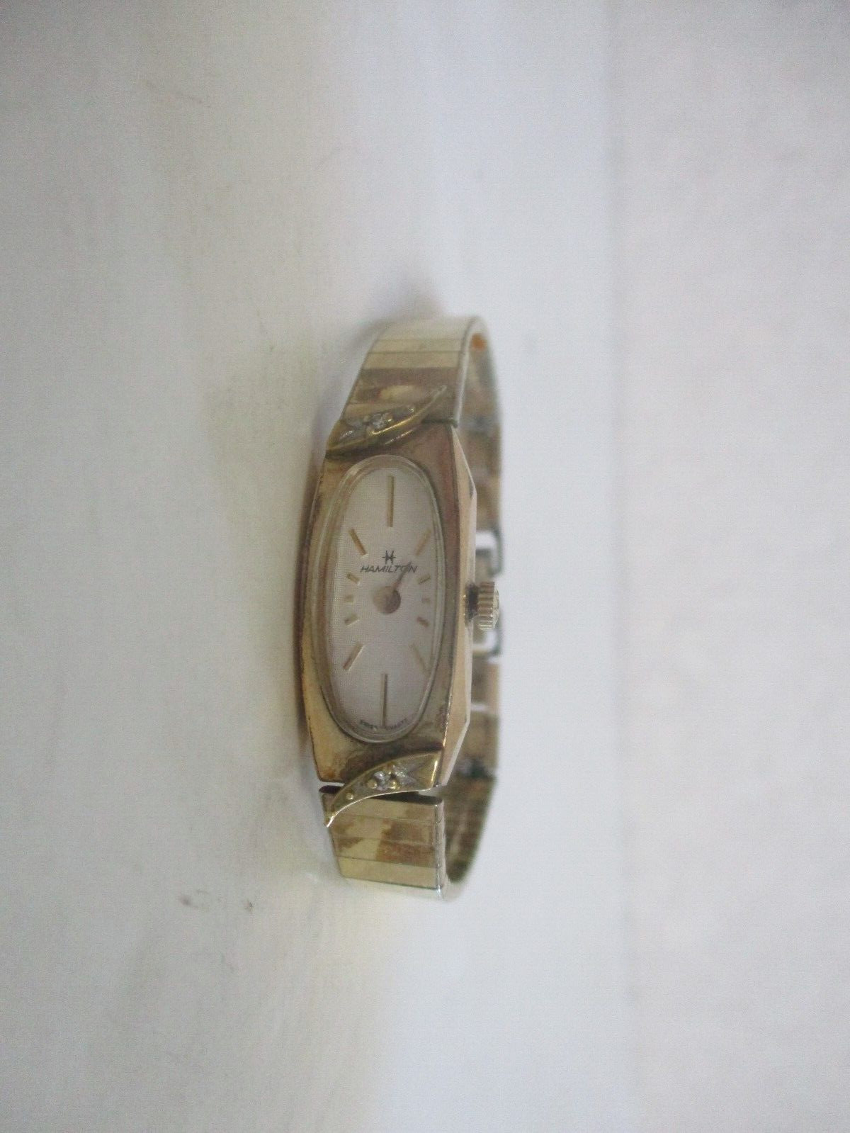 Ladies Elegant Hamilton Swiss Quartz 10K RGP Bezel Finesse USA 1/40 10K RGP Band