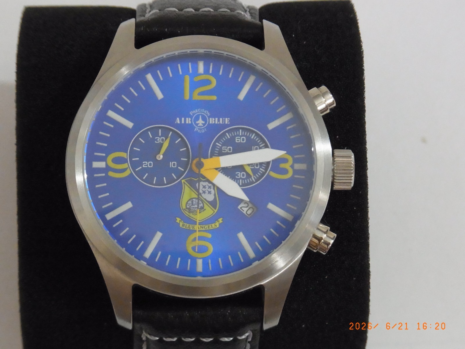 DEEP BLUE AIR BLUE Precision Pilot NAVY BLUE ANGELS SS Chronograph watch