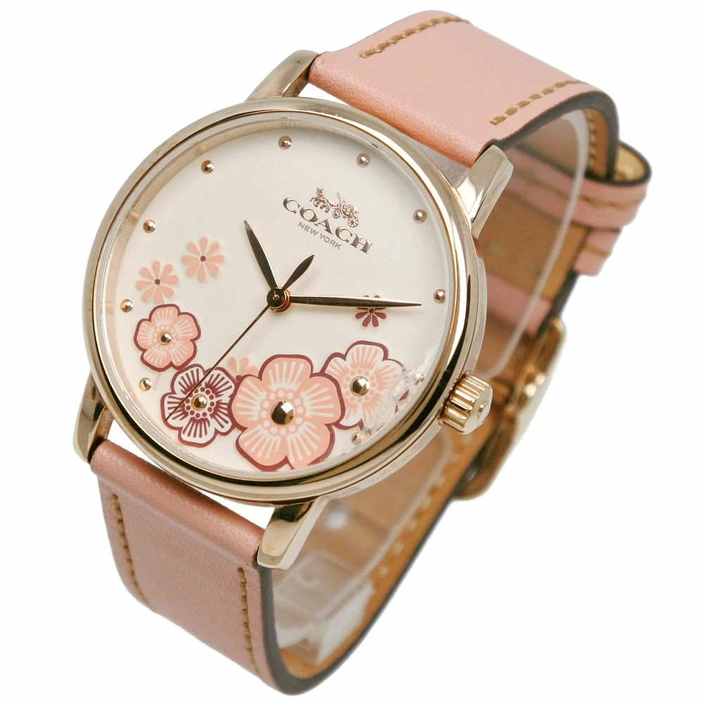 COACH CA.113.7.34.1539 White Case Size 42mm x 36mm Ladies Used Watch #61016