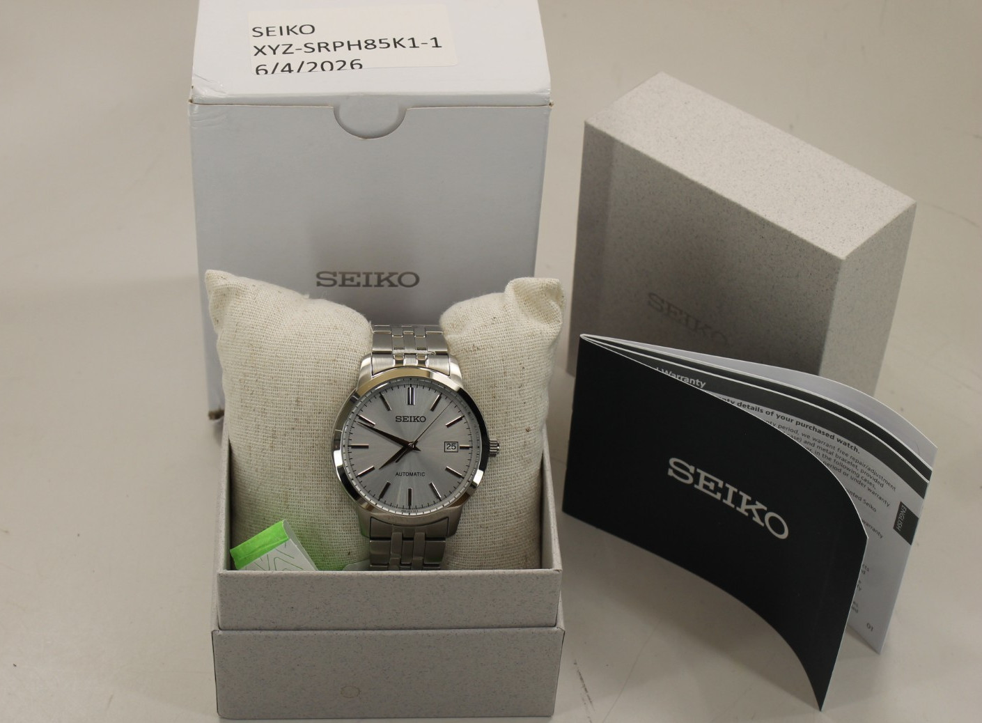 Seiko Men’s Automatic Silver Dial Stainless Steel Watch – SRPH85K1