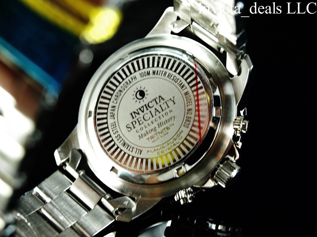 Invicta Men’s 45mm Specialty PILOT Chronograph SILVER DIAL Silver Tone SS Watch