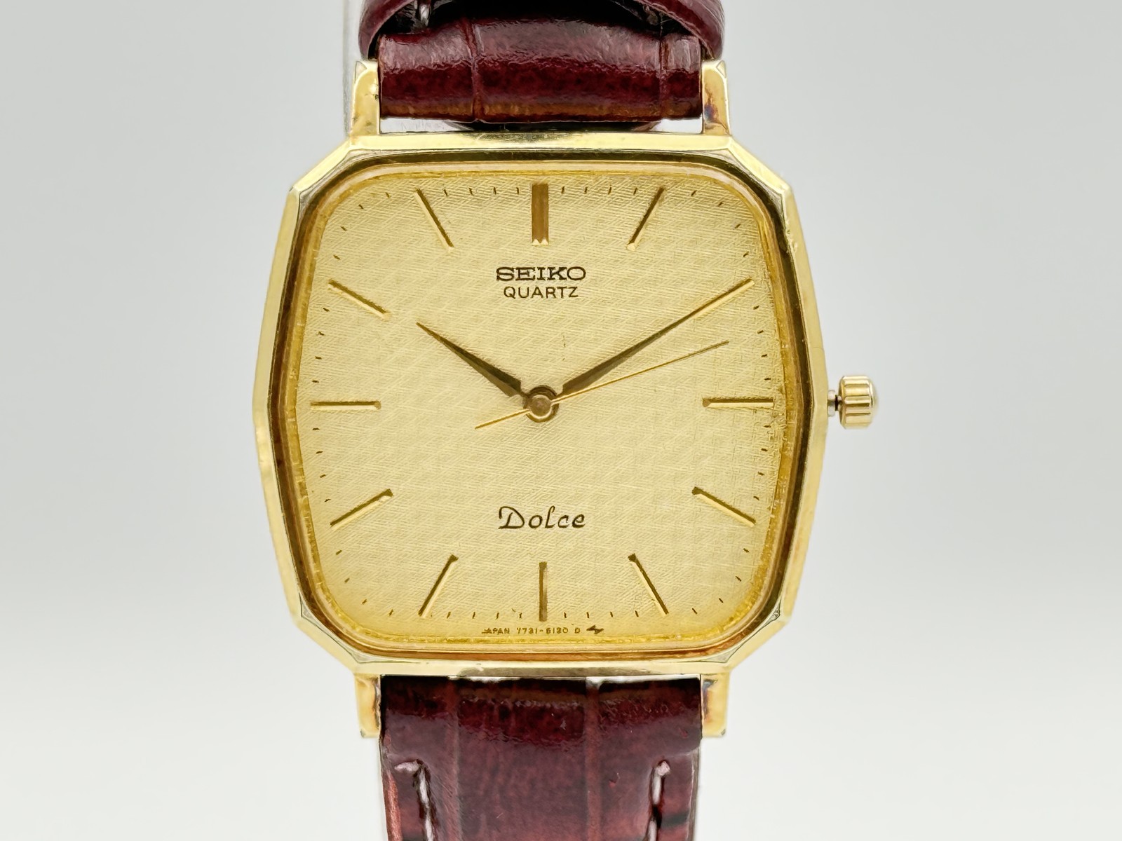 SEIKO Dolce 7731-5120 Gold Dial Quartz Men’s Dress Watch Japan Vintage #2