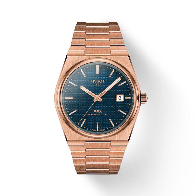 Tissot PRX Powermatic 80 40mm Blue Dial Rose Gold Watch T1374073304100
