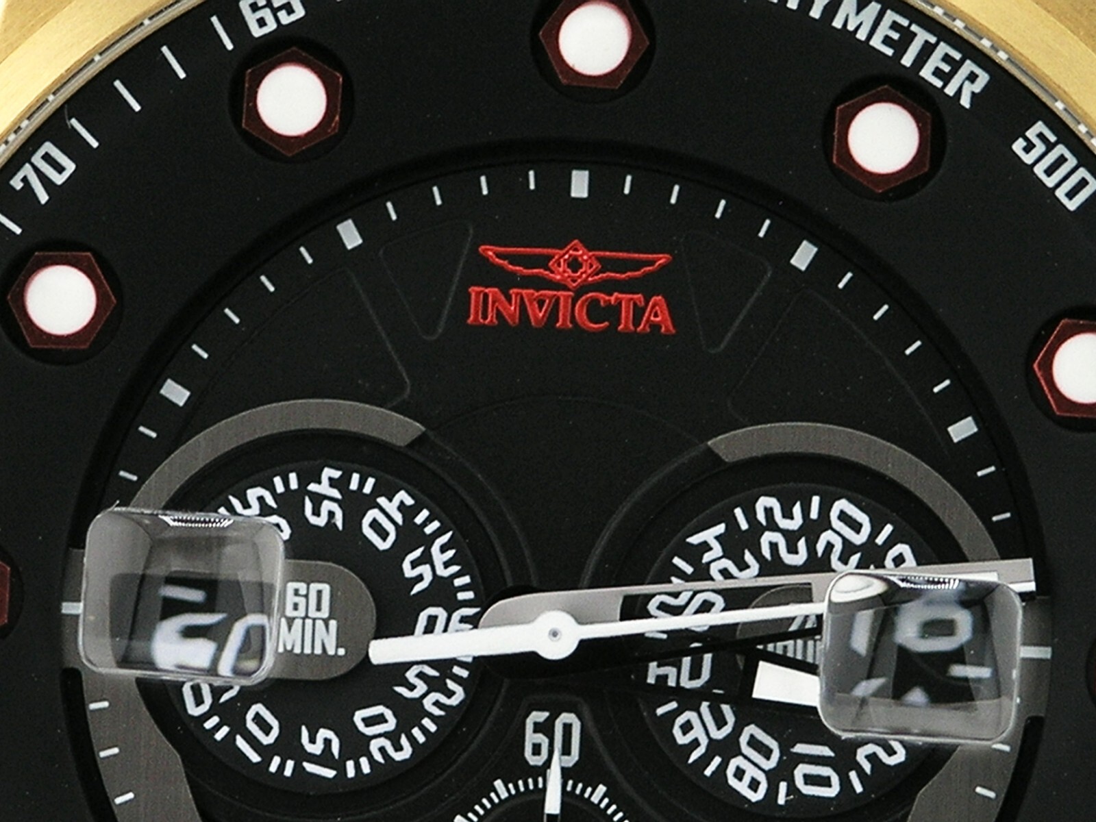 NEW INVICTA 25272 I FORCE BOMBER CHRONOGRAPH BLACK DIAL GOLD STEEL WATCH