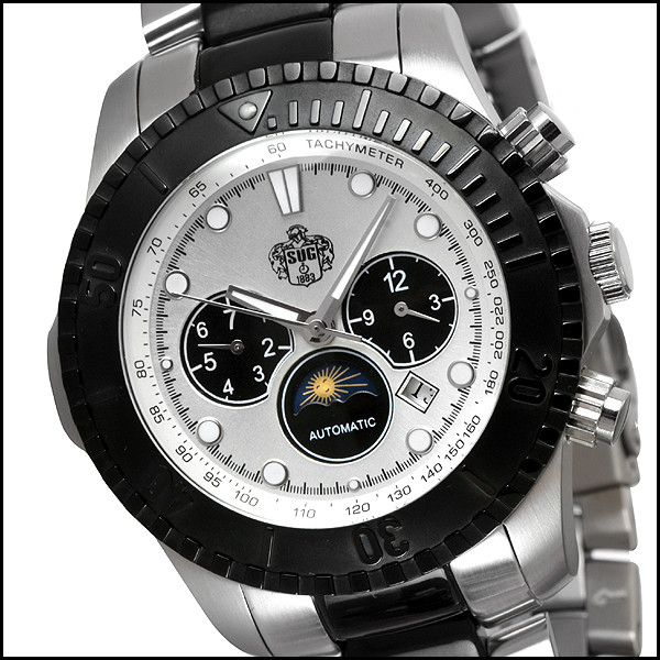 S.U.G. CLUTCH MEN’S 21J AUTOMATIC WATCH NEW STAINLESS STEEL BRACELET TWO TONE