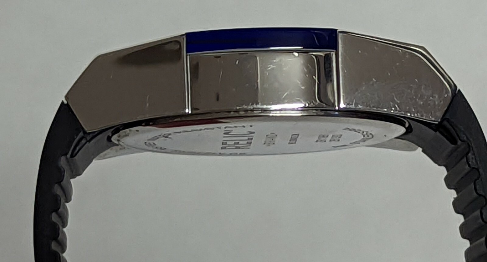 RELIC Wrist Watch 50 Meters-165 Feet Deep Blue Angular Face Black Band Men Works