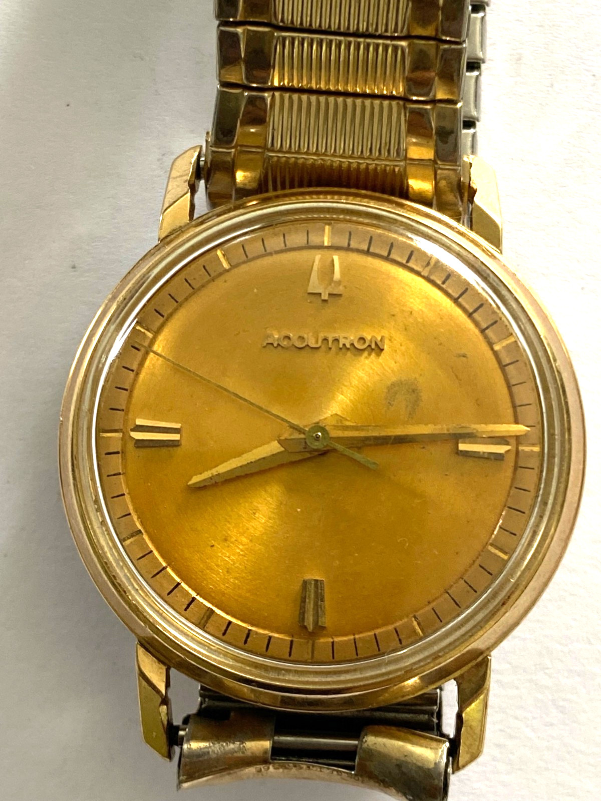 1962 Bulova Accutron 214 14K Solid Gold Watch M2 Tuning Fork Running Clean