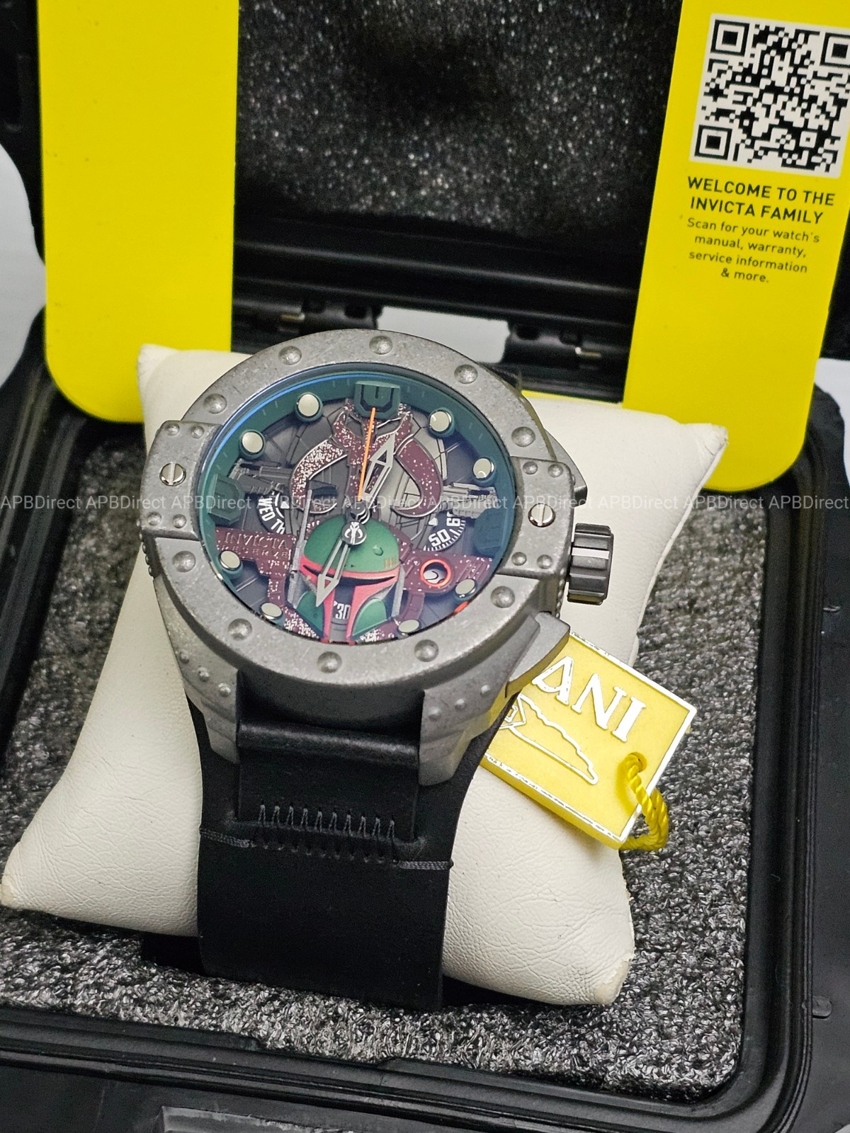 Invicta – Star Wars – Boba Fett – Reserve Wide Blk Leather Strap – mens watch