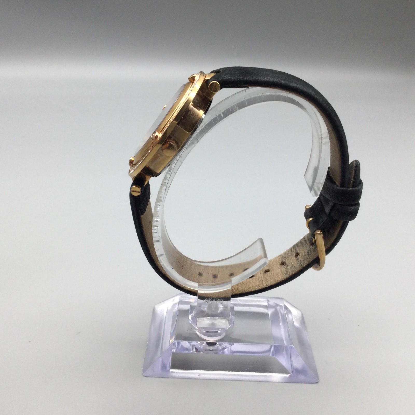 Sophie And Freda Watch Womens 36mm Black Dial Gold Leather Strap New Battery