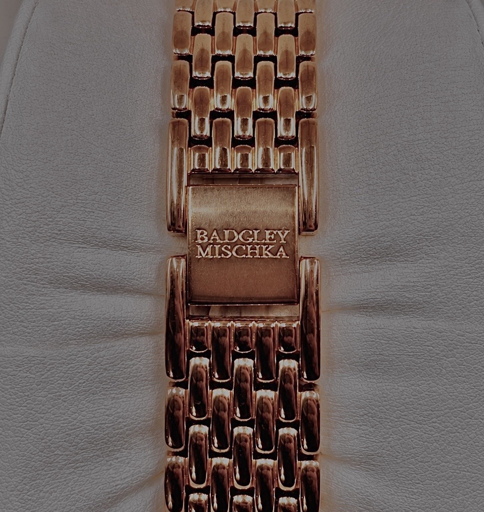 Badgley Mischka Rose Gold Dress Watch Crystal Floating Confetti Dial BA/1384