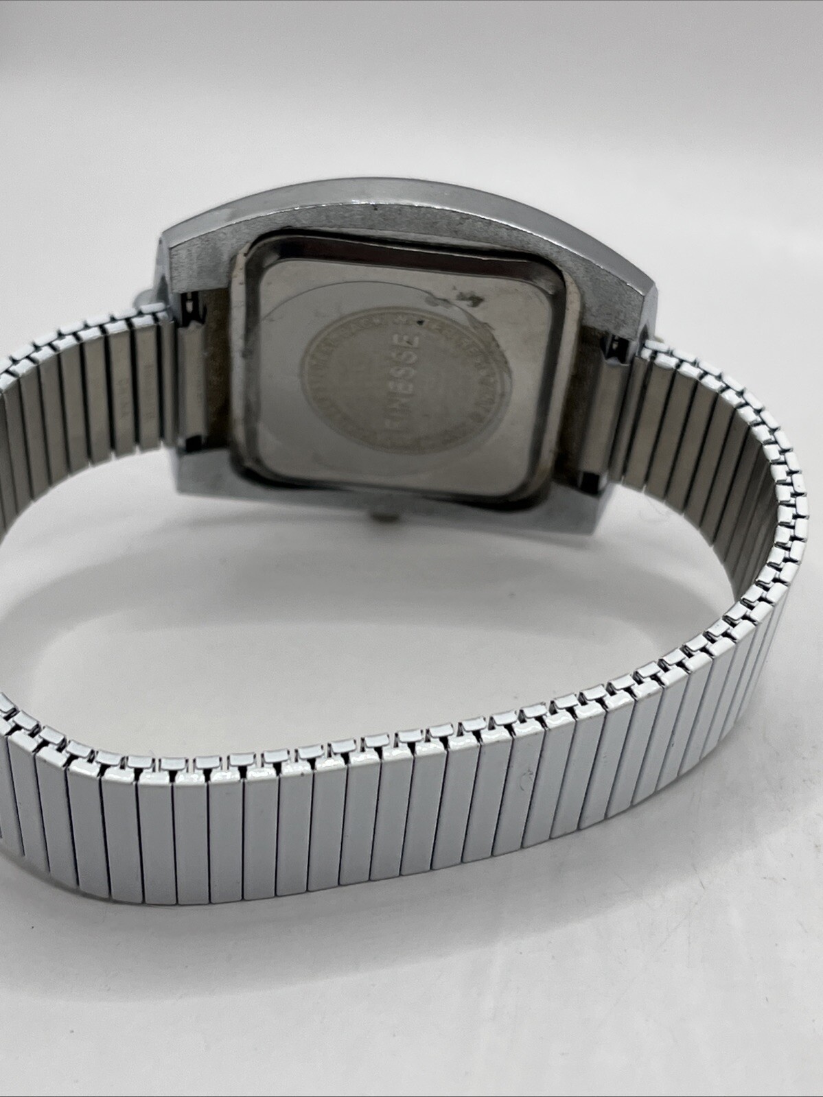 Finesse Women’s Watch Rhinestone Bezel White Stretch Band Butterfly- New Battery