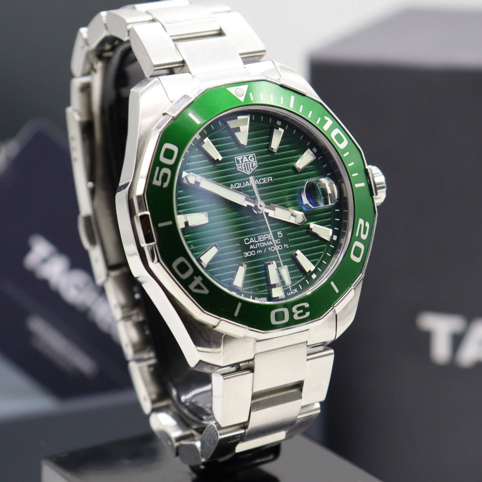 Tag Heuer Aquaracer green ‘Hulk’ automatic Cal 5 watch full set 1 year warranty
