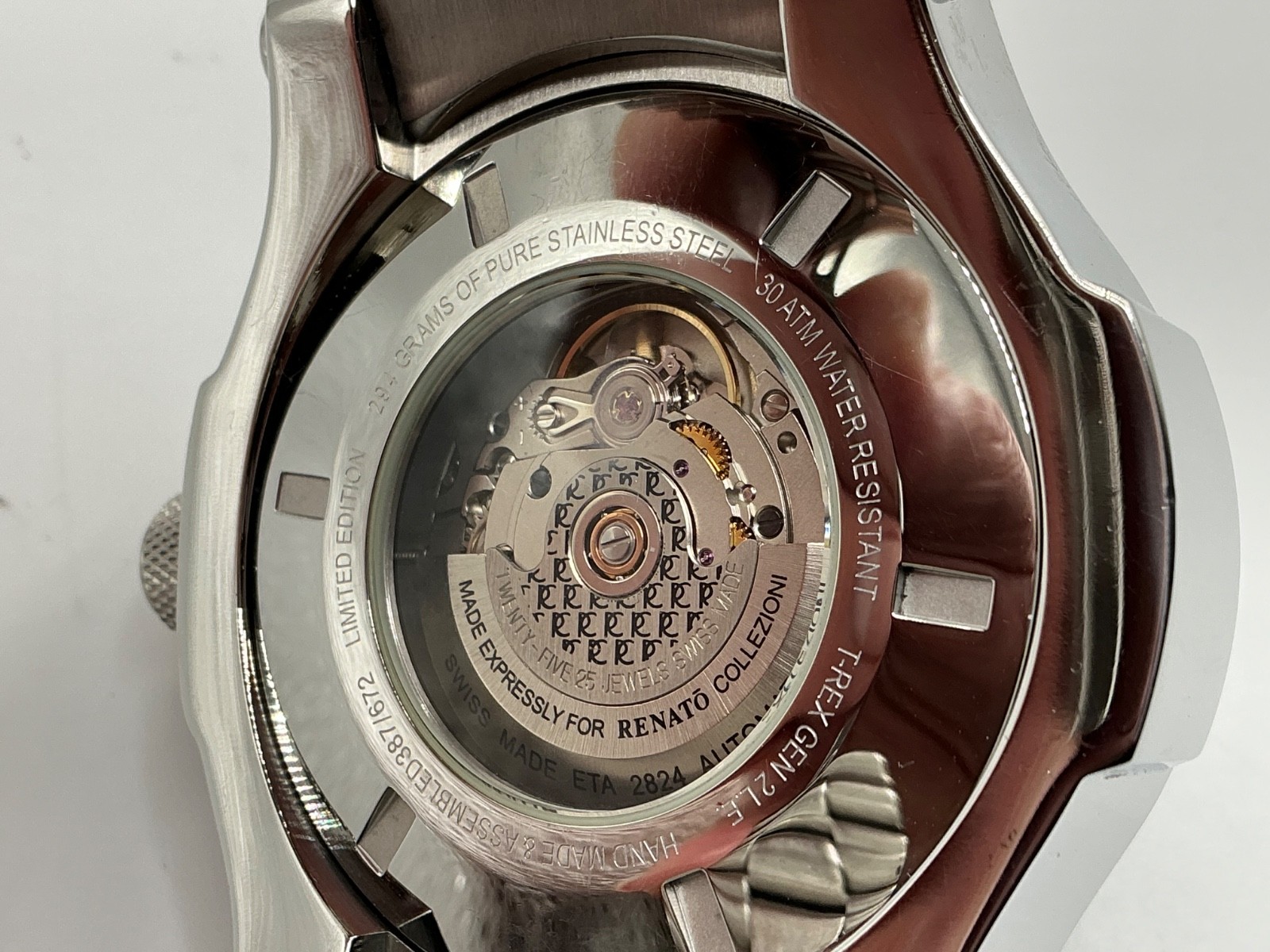 Renató T-Rex Swiss ETA 2824 Automatic LE# 387/672 Gray Sunburst Dial 300M Watch