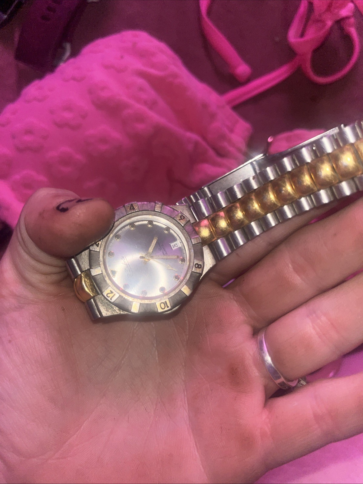 Vintage Dufonte by Lucien Piccard Quartz Genuine Diamond Watch