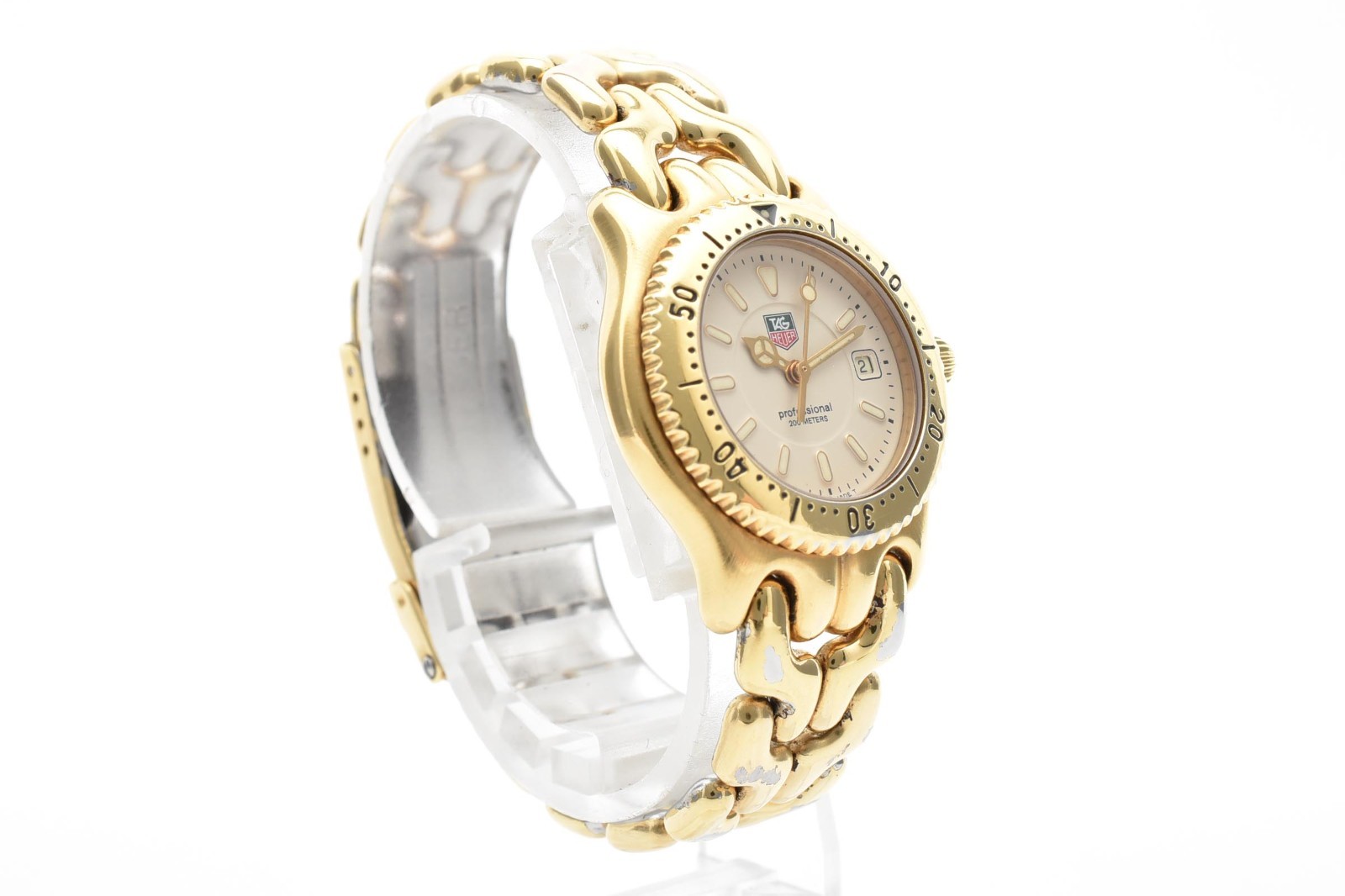 Vintage [EXC+5] TAG Heuer Pro 200m WG1330-0 42mm Cream Dial Gold Ladies Watch