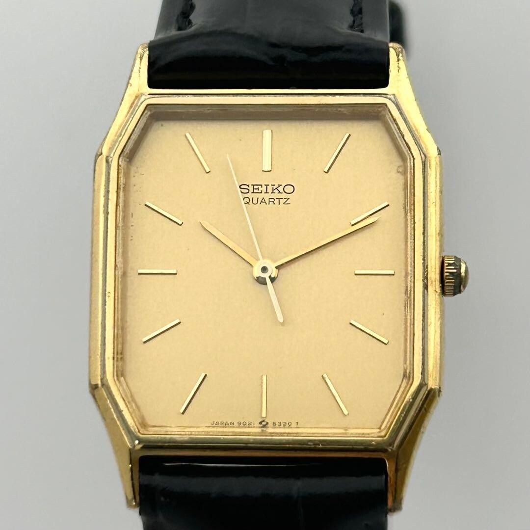 SEIKO Quartz 9021 5260 Vintage Gold Octagon Ladies Watch Japan 1985 Working