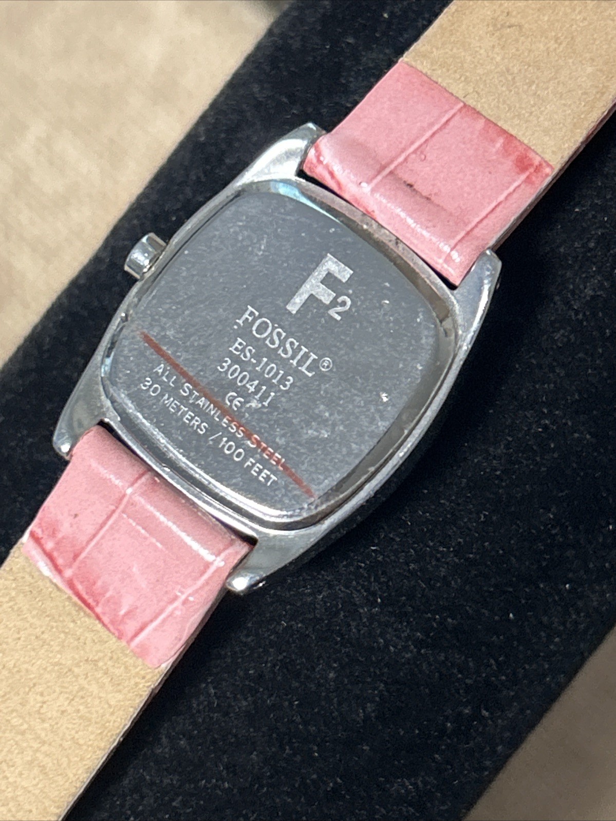 NEW Fossil F2 Watch Date Gem Set Bezel Pearl Dial Quartz Analog ES-1013 Women’s